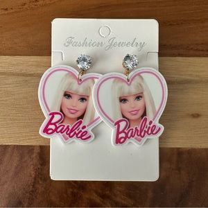 Barbie The Movie  Bling Heart Earrings NWT Handmade Pink Blonde FAST SHIPPING